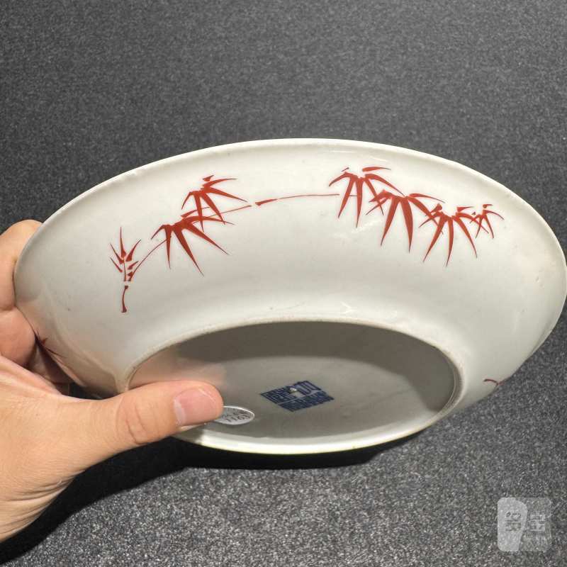 清乾隆 蓝地水仙花纹盘 - 图4